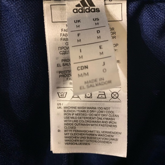 Adidas Track Pants with Zipper Bottoms Blue with White Stripe Size M EUC Joggers - Picture 7 of 12